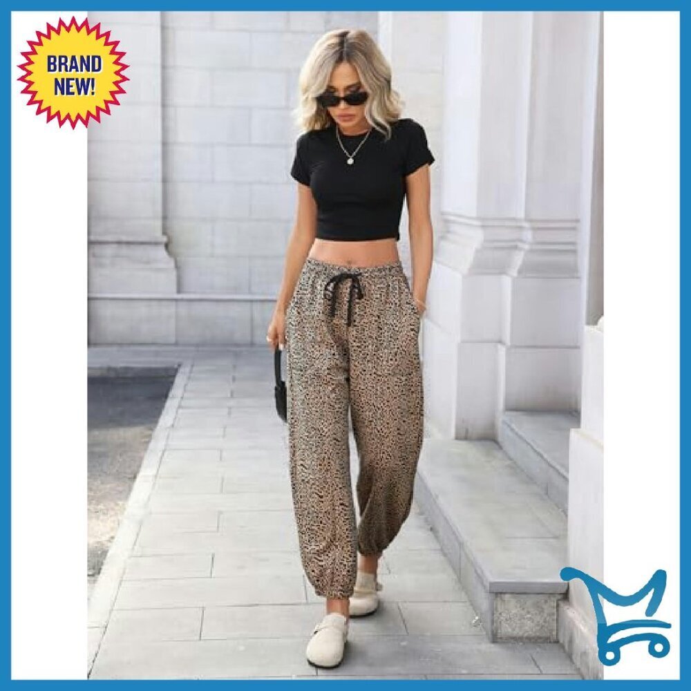Women's Barrel Sweatpants Drawstring Joggers Soft Cotton Polyester Casual - Picture 5 of 8